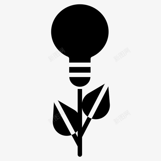 灯泡能量叶子svg_新图网 https://ixintu.com 灯泡 能量 叶子