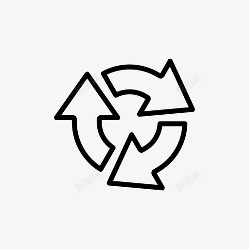圆箭头循环svg_新图网 https://ixintu.com 箭头 循环 旋转 环行 交叉口 简单 单线 图标