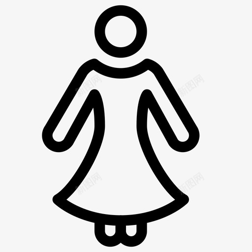 新娘女性人svg_新图网 https://ixintu.com 婚礼 新娘 女性 配偶 线图 图标