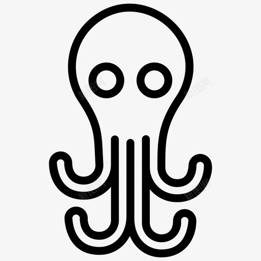 章鱼海洋动物鱿鱼svg_新图网 https://ixintu.com 动物 章鱼 海洋 鱿鱼 触须 水下 海盗 元素 线图 图标