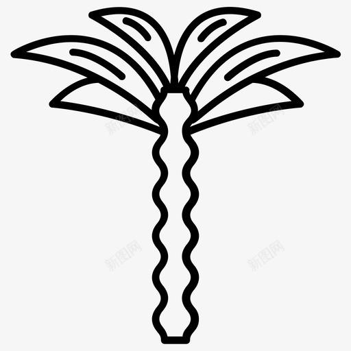 山毛榉树椰子树棕榈树svg_新图网 https://ixintu.com 棕榈树 毛榉树 椰子树 夏季 线条 图标