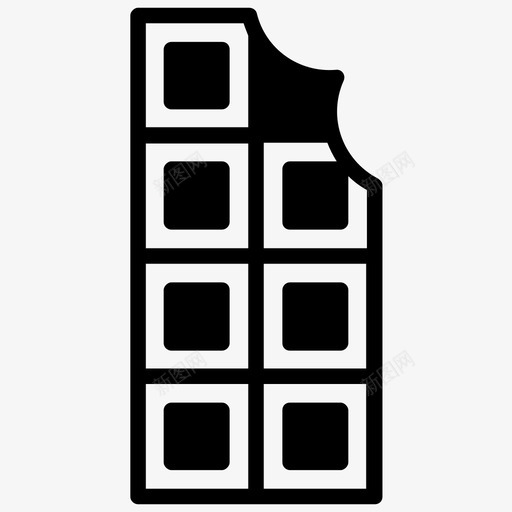 巧克力咬巧克力棒甜点svg_新图网 https://ixintu.com 巧克力 甜的 甜点 打开 糖果 字形 图标