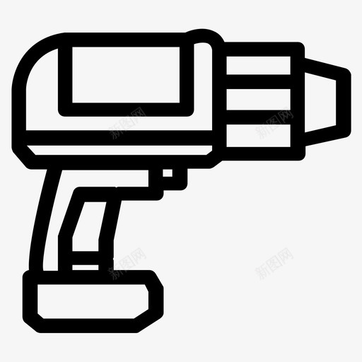 钻床施工工具电钻svg_新图网 https://ixintu.com 钻床 施工 工具 电钻 手钻 铣床 个人 防护用品 线图 图标