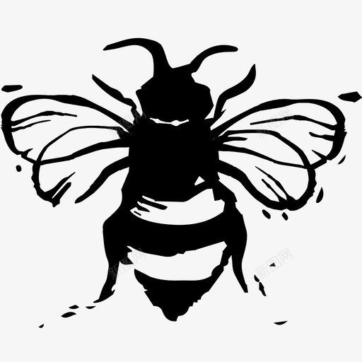 蜜蜂木刻昆虫svg_新图网 https://ixintu.com 蜜蜂 木刻 昆虫