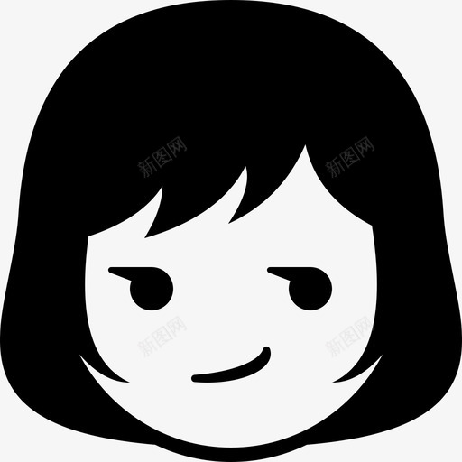 傻笑表情脸svg_新图网 https://ixintu.com 表情 傻笑 女孩