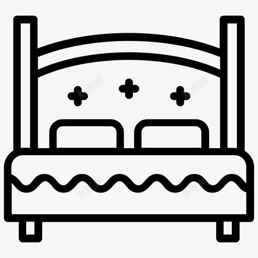 主床卧室家具双人床svg_新图网 https://ixintu.com 主床 卧室 家具 双人床 睡床 舒适 游乐园 线路 图标