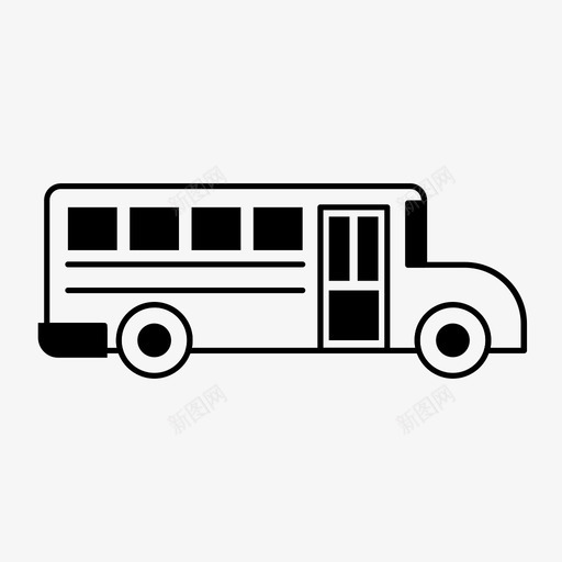 校车班车交通工具svg_新图网 https://ixintu.com 校车 班车 交通工具 车辆
