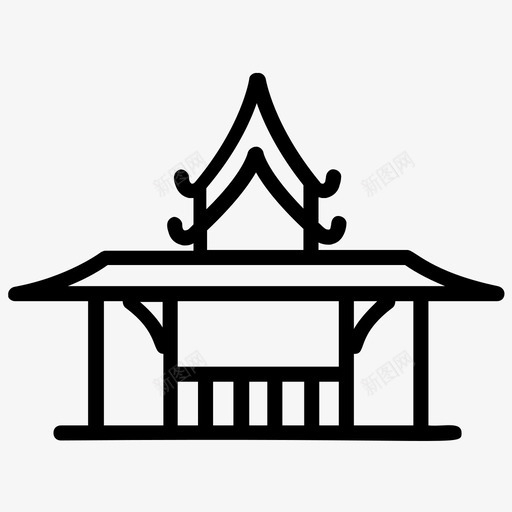 寺庙曼谷地标佛寺svg_新图网 https://ixintu.com 泰国 寺庙 曼谷 谷地 佛寺 翡翠 佛像 建筑 符号 线图 图标