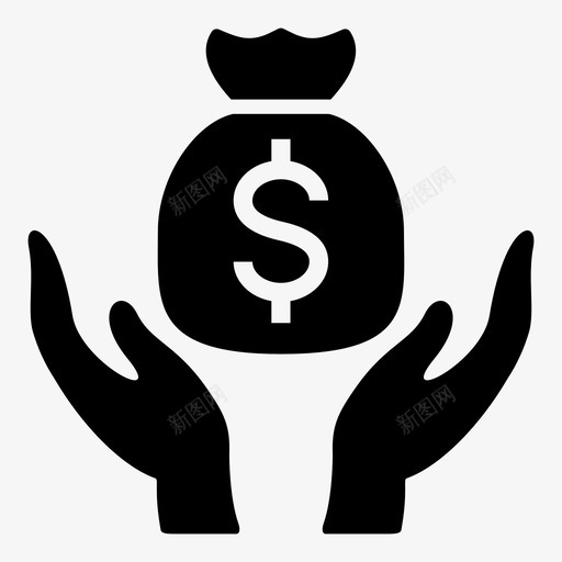 融资资金手svg_新图网 https://ixintu.com 资金 融资 投资 钱袋 金融 金融业 业务 银行