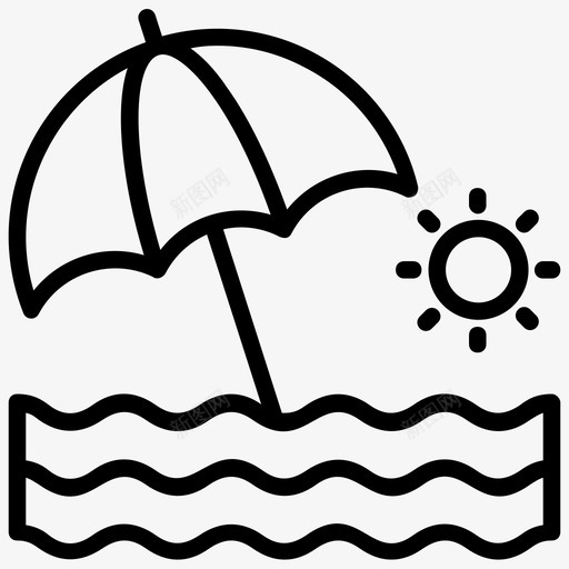 海滩海滩乐趣夏威夷海滩svg_新图网 https://ixintu.com 海滩 夏威夷 乐趣 旅游胜地 热带 地区 符号 线图 图标