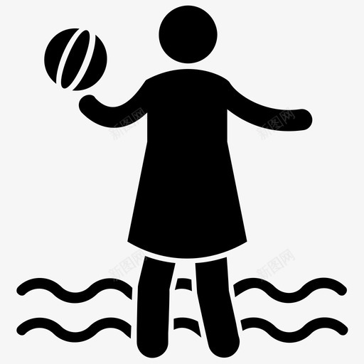 沙滩游戏沙滩球体育锻炼svg_新图网 https://ixintu.com 沙滩 游戏 体育锻炼 游泳 水上运动 游泳池 字形 图标