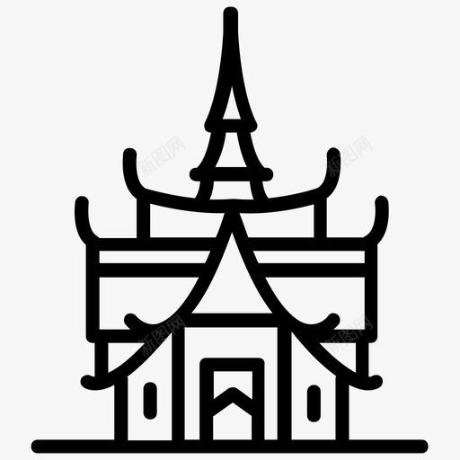 佛塔佛寺泰国地标svg_新图网 https://ixintu.com 佛塔 佛寺 泰国 地标 符号 线图 图标