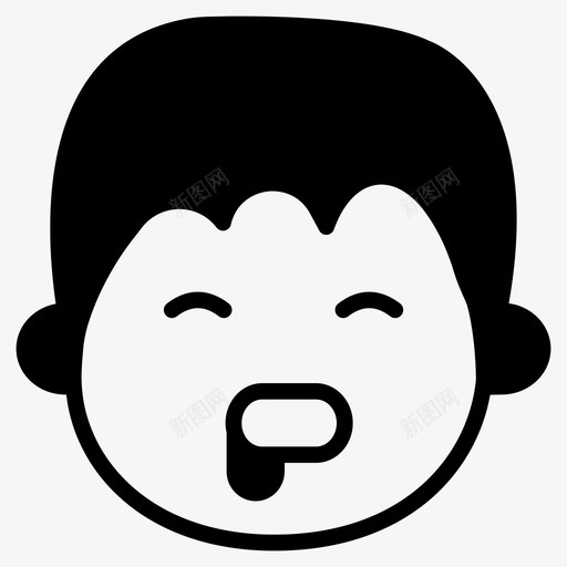 流口水表情脸svg_新图网 https://ixintu.com 表情 笑脸 流口水 符号 第一 一卷