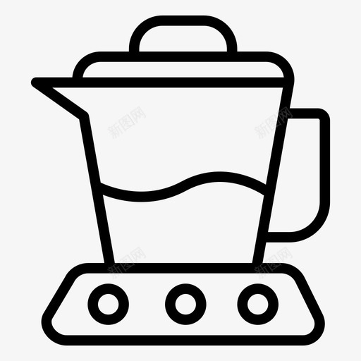 搅拌机电器水壶svg_新图网 https://ixintu.com 搅拌机 电器 水壶 机器 结束 咖啡店 线路 图标
