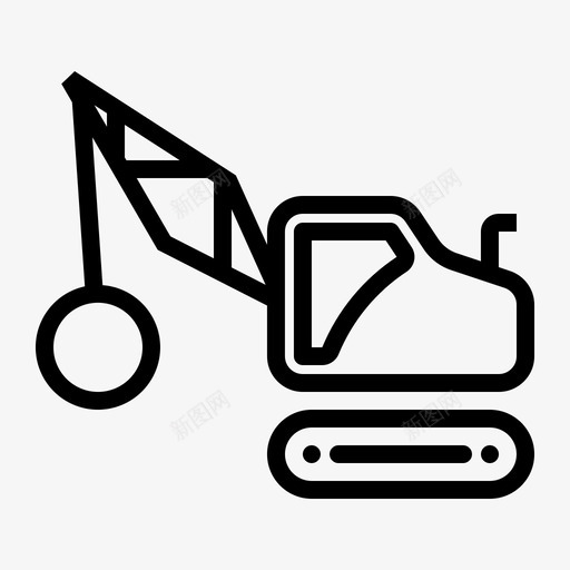 破坏球起重机拆除svg_新图网 https://ixintu.com 破坏 起重机 拆除 重型 建筑设备
