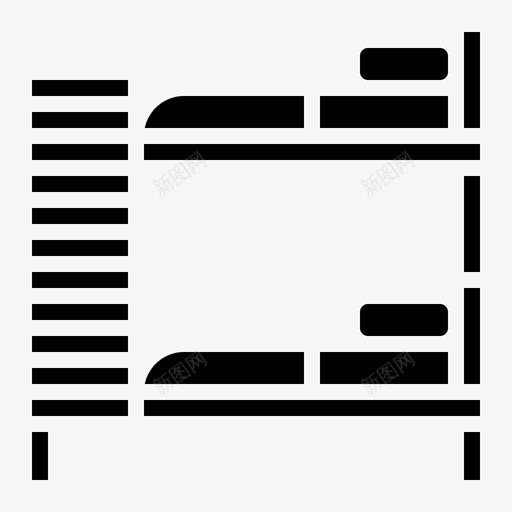 双层床家具旅社svg_新图网 https://ixintu.com 双层 家具 旅社 背包