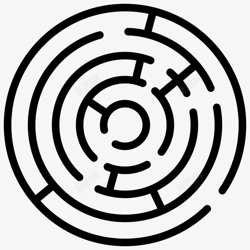 圆形迷宫迷宫迷宫游戏svg_新图网 https://ixintu.com 迷宫 圆形 游戏 谜题 解决方案 线图 图标