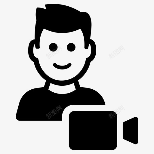 视频聊天电话会议视频通话svg_新图网 https://ixintu.com 视频聊天 电话会议 视频 通话 摄像机 视频会议