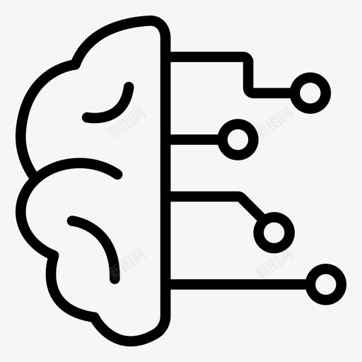 人工智能大脑智能svg_新图网 https://ixintu.com 人工智能 机器人 大脑 智能 思维 机器 人和 线图 图标