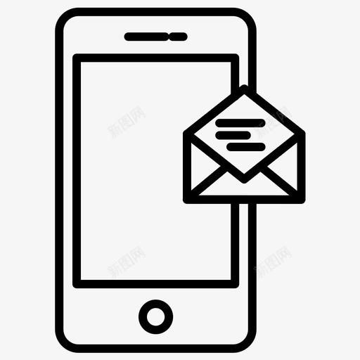 发送手机电子邮件svg_新图网 https://ixintu.com 手机 发送 电子邮件 消息 智能