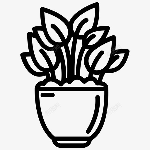 室内植物草本植物室内装饰svg_新图网 https://ixintu.com 室内 植物 草本植物 室内装饰 自然 盆栽 壶叶 线图 图标