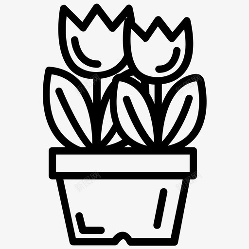 郁金香花卉植物自然svg_新图网 https://ixintu.com 郁金香 花卉 植物 自然 户外 装饰 盆栽 壶叶 线图 图标