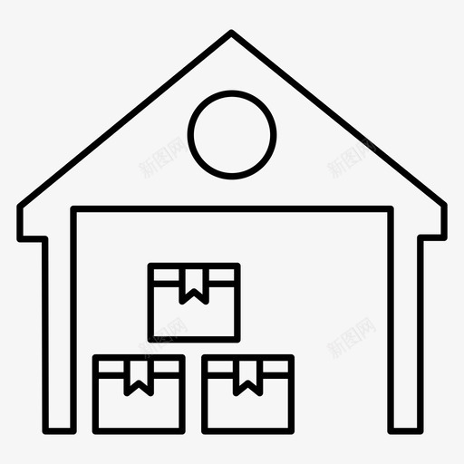 仓储纸箱送货svg_新图网 https://ixintu.com 仓储 纸箱 送货 包裹 仓库 物流配送