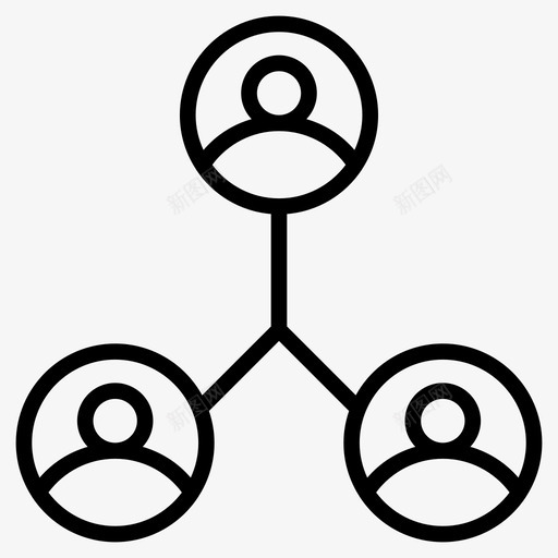 网络头像连接svg_新图网 https://ixintu.com 网络 头像 连接 员工 用户 人类 资源 线图 图标