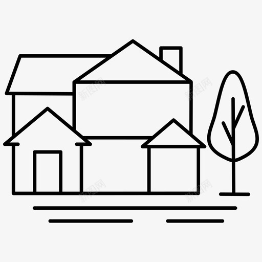 房地产住宅房屋svg_新图网 https://ixintu.com 房地产 住宅 房屋租赁 市场