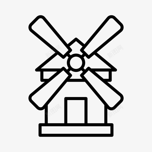 风车阿姆斯特丹乡村svg_新图网 https://ixintu.com 荷兰 风车 阿姆斯特丹 乡村