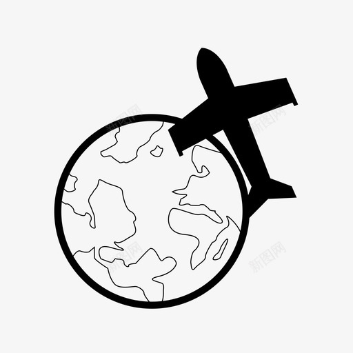 环游世界飞机飞行svg_新图网 https://ixintu.com 环游 世界 旅行 飞机 飞行 往返 地点