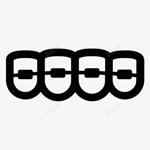 牙套牙牙图标集1svg_新图网 https://ixintu.com 牙牙 牙套 图标