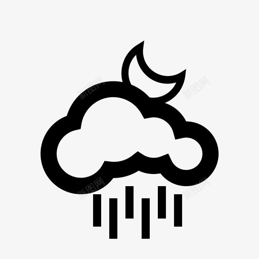 雨夜寒冷天气预报svg_新图网 https://ixintu.com 雨夜 寒冷 天气预报 月亮 天气
