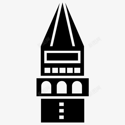 钟楼建筑意大利地标svg_新图网 https://ixintu.com 地标 钟楼 意大利 罗马 建筑 罗马塔 立体 立体图 图标