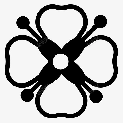 四瓣花装饰花花图案svg_新图网 https://ixintu.com 瓣花 装饰 图案 花花 符号