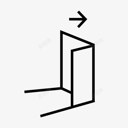 离开门门口svg_新图网 https://ixintu.com 出去 离开 开门 门口 出口