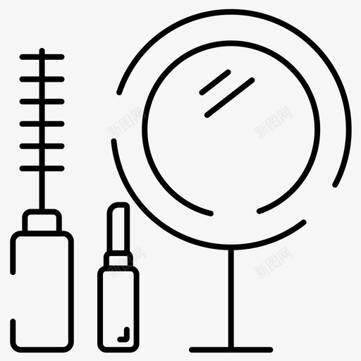 化妆唇膏睫毛膏svg_新图网 https://ixintu.com 化妆 唇膏 睫毛膏 镜子