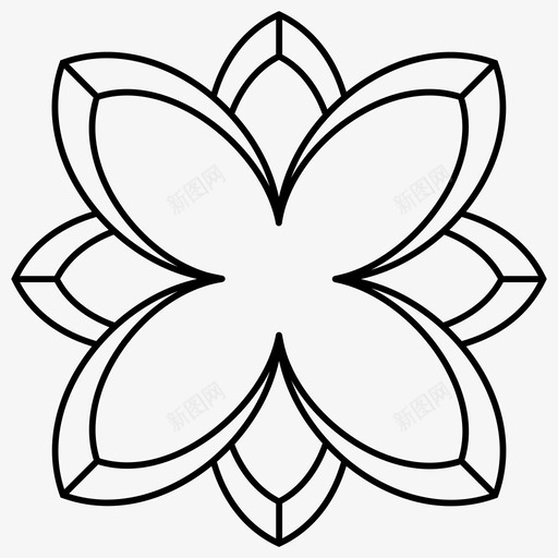 四叶树徽章叶子svg_新图网 https://ixintu.com 四叶 徽章 叶子 样式 模板