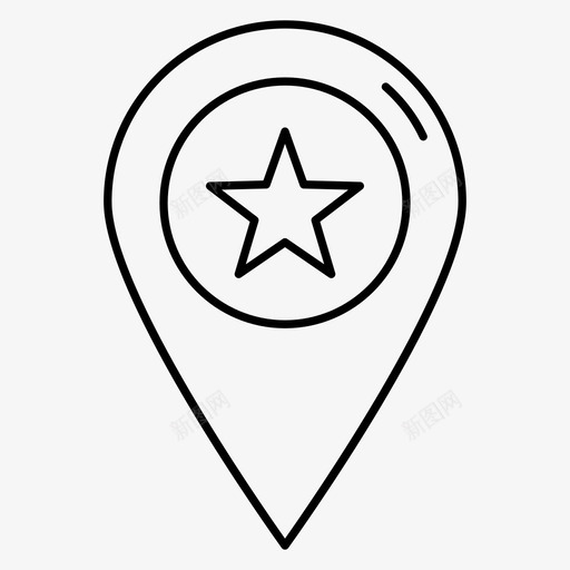 地图gps位置svg_新图网 https://ixintu.com 地图 位置 指针 排灯 线图 图标