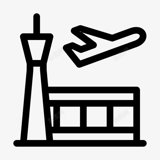 机场大楼飞机机场入口svg_新图网 https://ixintu.com 机场 大楼 飞机 入口 航站楼 塔台 交通