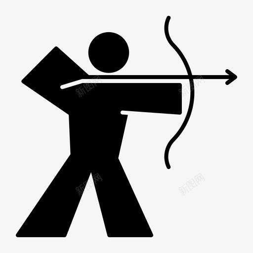 射箭箭运动员svg_新图网 https://ixintu.com 体育 射箭 运动员 弓射