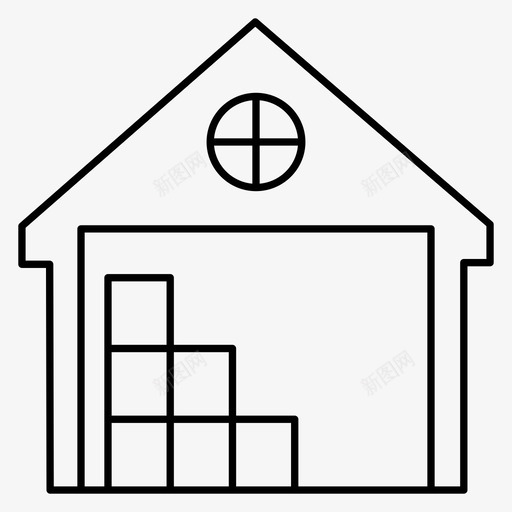 仓库纸箱工厂svg_新图网 https://ixintu.com 仓库 纸箱 工厂 包裹 物流配送
