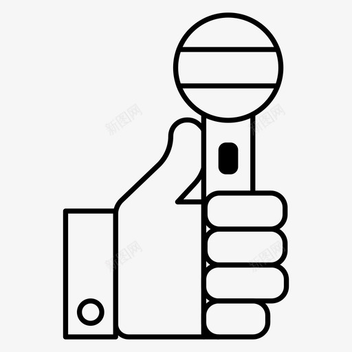 麦克风音频手svg_新图网 https://ixintu.com 麦克风 音频 语音 灯节 线图 图标