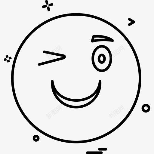 表情情绪调皮svg_新图网 https://ixintu.com 表情 情绪 调皮 眨眼