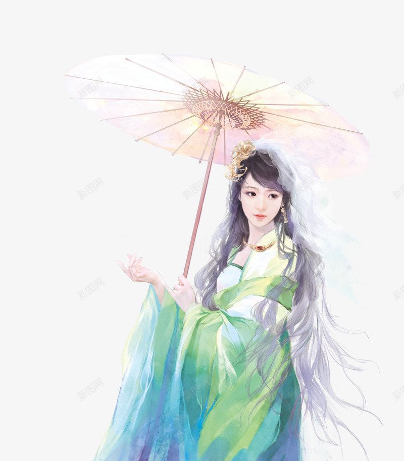 撑伞少女l2png免抠素材_新图网 https://ixintu.com 撑伞 少女