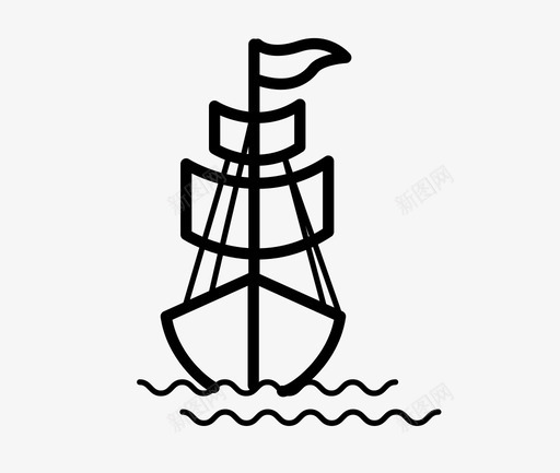 船强盗海盗svg_新图网 https://ixintu.com 海盗 强盗 航海 海上