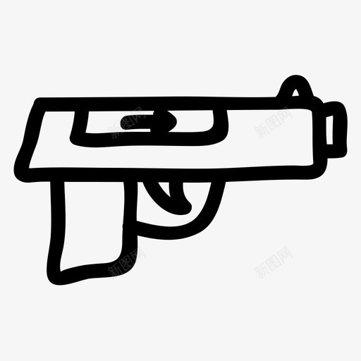 手枪军队枪svg_新图网 https://ixintu.com 军队 手枪 武器