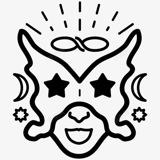 星眼表情符号情绪svg_新图网 https://ixintu.com 表情 星眼 符号 情绪 感觉 面具 塔罗