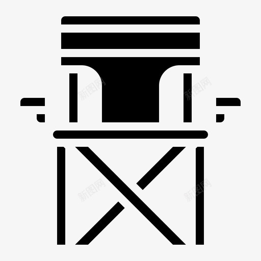 野营椅折叠钓鱼实心svg_新图网 https://ixintu.com 野营 折叠 钓鱼 实心