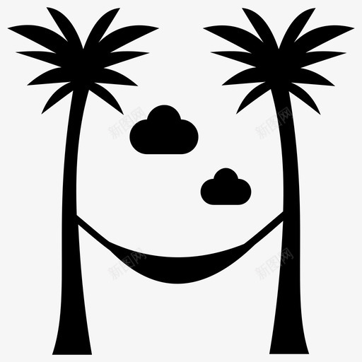 海滩森林地区野餐svg_新图网 https://ixintu.com 海滩 森林 地区 野餐 热带 岛屿 放松 字形 图标